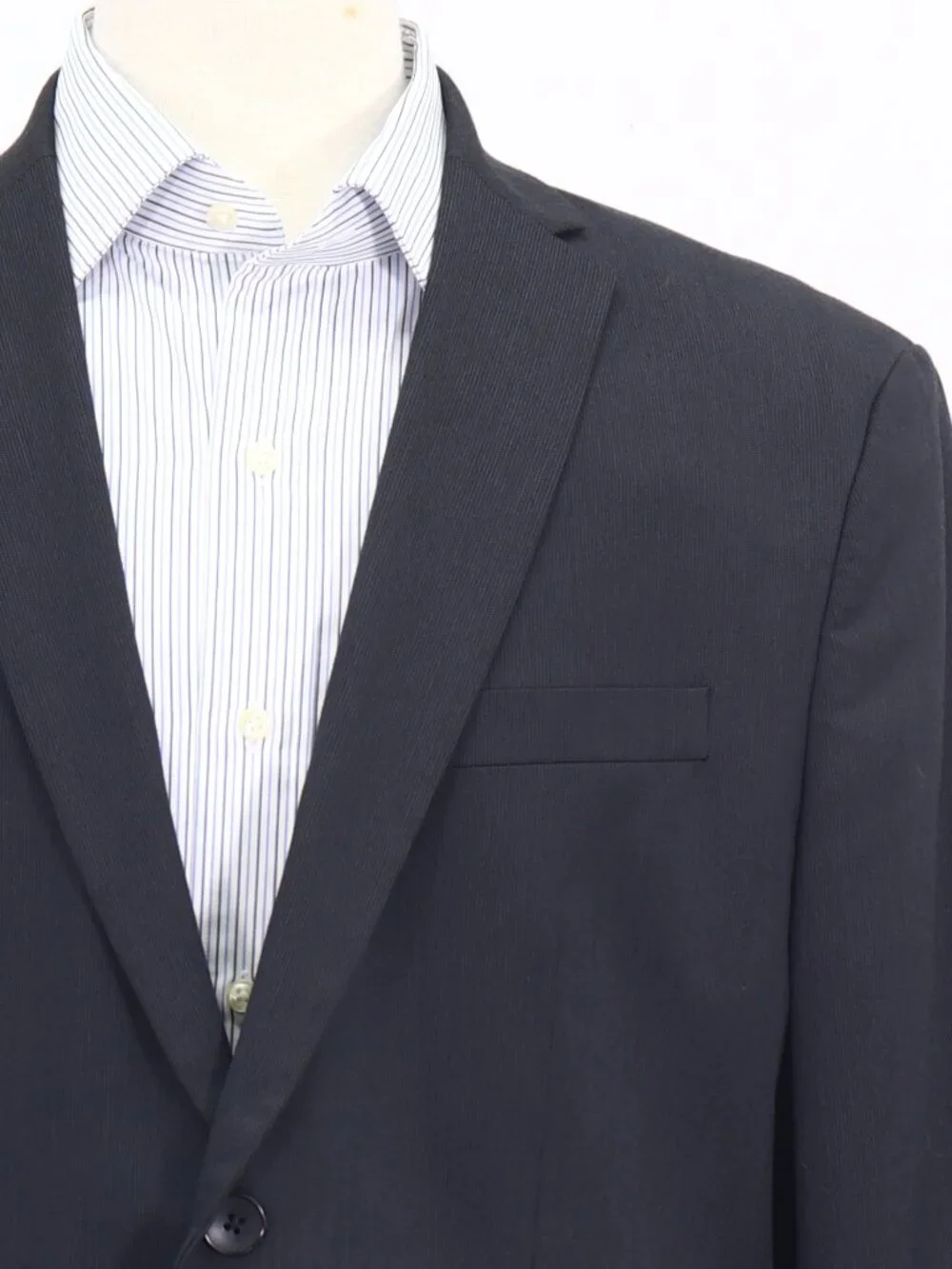 Calvin Klein 44L Navy Blazer Sport Coat Jacket 2-Button Herringbone W882